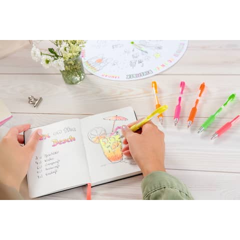 Penne gel a scatto Pilot G-2 0,7 mm nero blu rosso verde - Set2go 4 pezzi - 001428